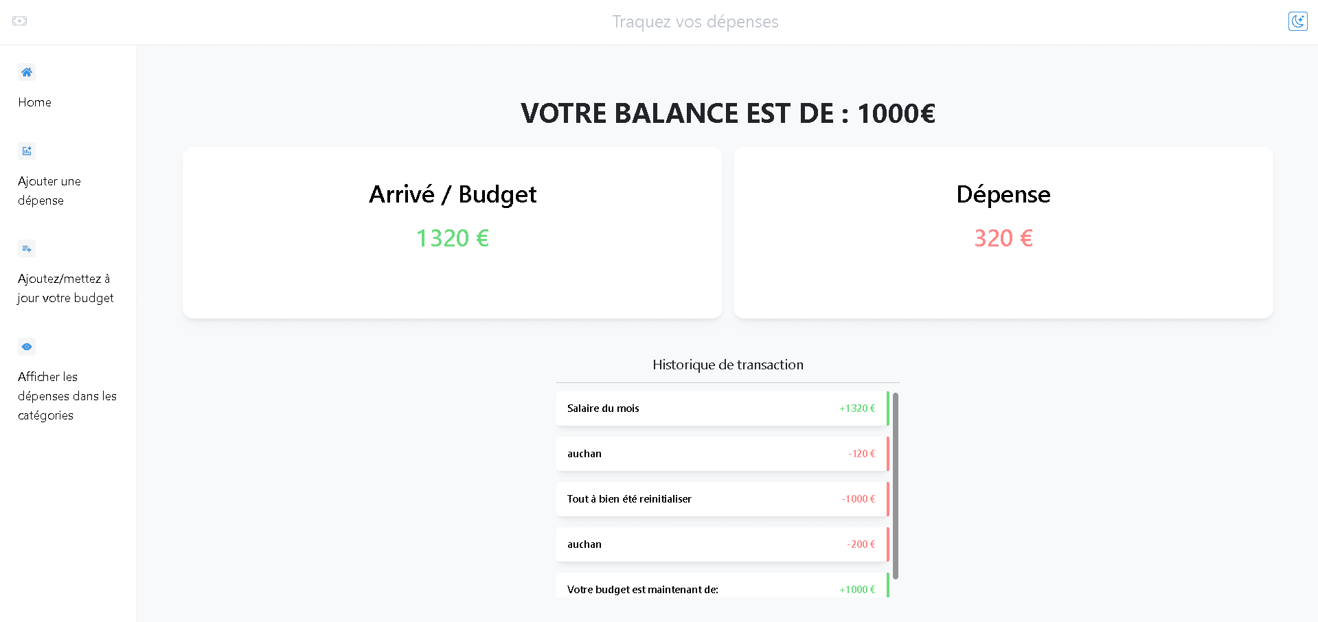 Expense tracker project